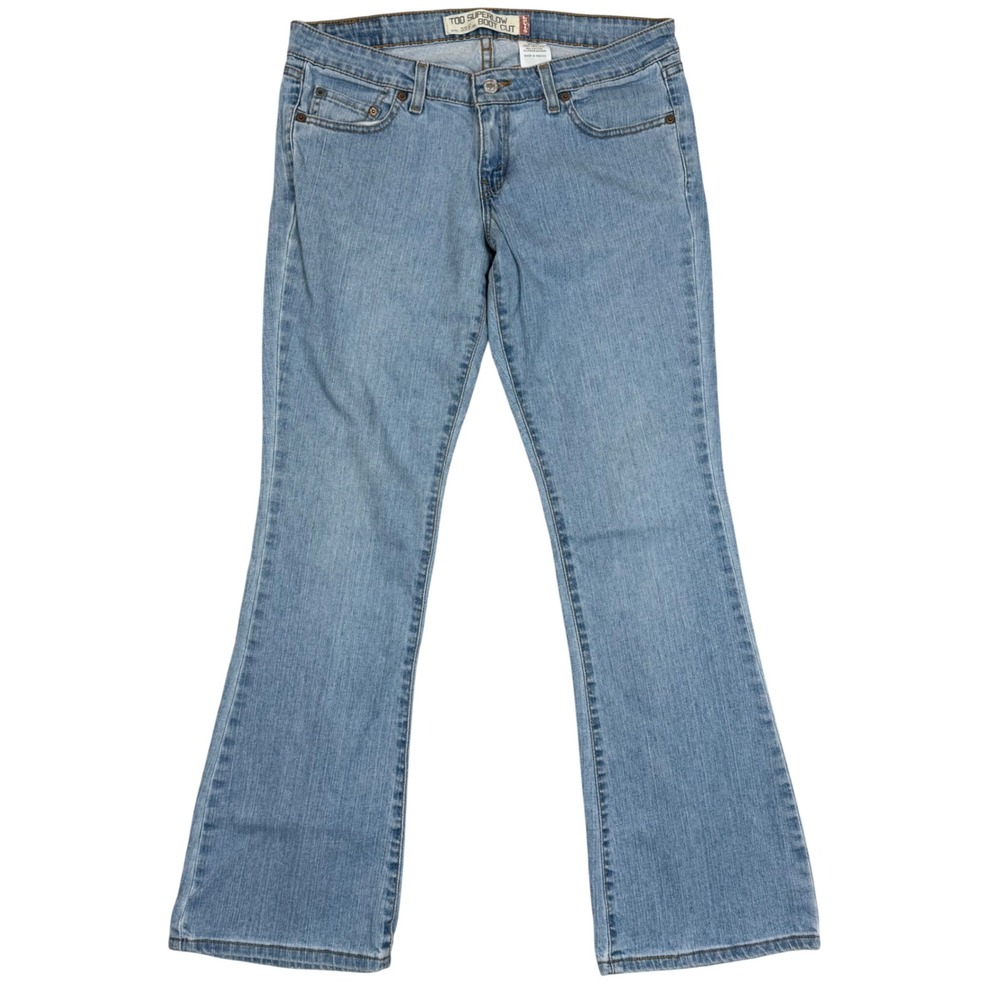 Vintage Levis Jeans 11 JR M 32x30.5 Too Superlow Boot Cut 524 Light Wash Y2K